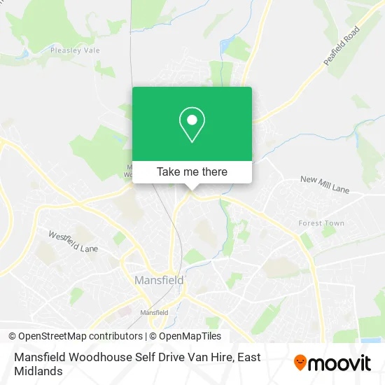Mansfield Woodhouse Self Drive Van Hire map