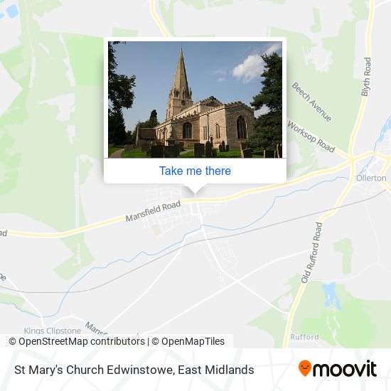 St Mary's Church Edwinstowe map