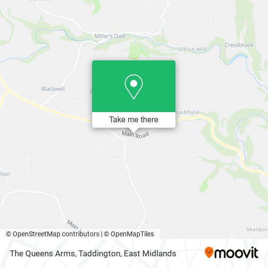 The Queens Arms, Taddington map