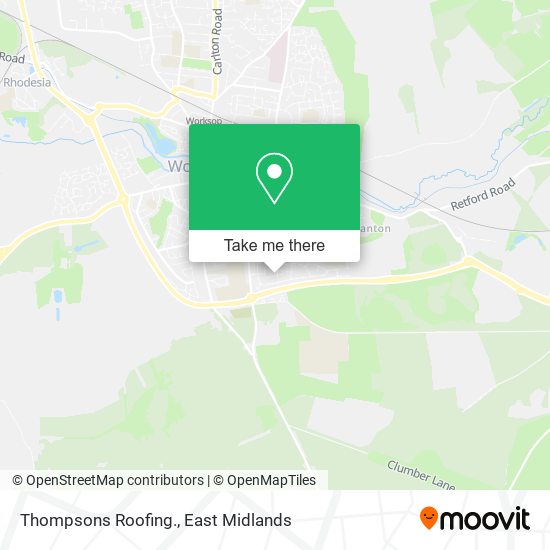 Thompsons Roofing. map