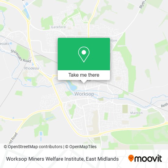 Worksop Miners Welfare Institute map