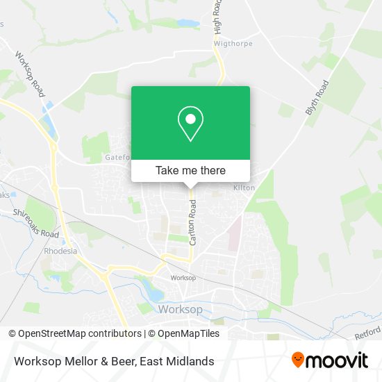 Worksop Mellor & Beer map