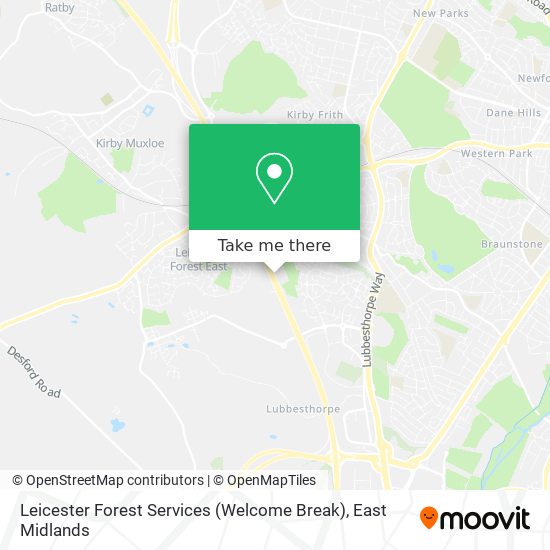 Leicester Forest Services (Welcome Break) map