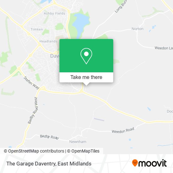 The Garage Daventry map