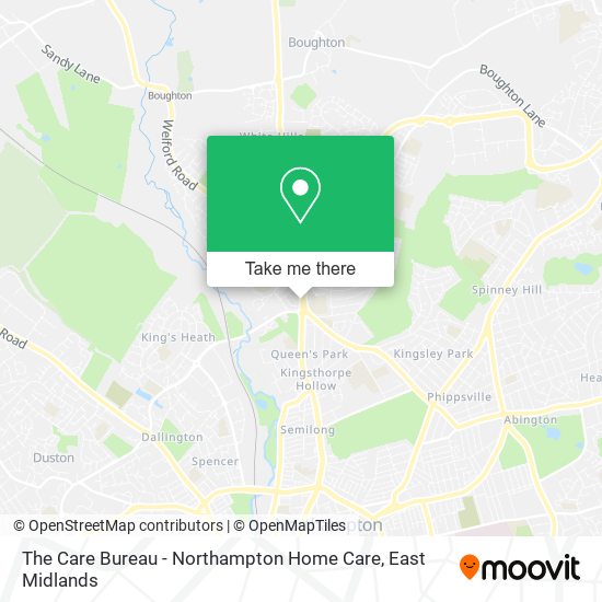 The Care Bureau - Northampton Home Care map
