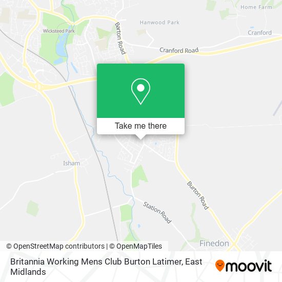 Britannia Working Mens Club Burton Latimer map