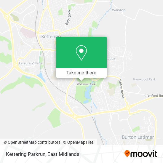 Kettering Parkrun map