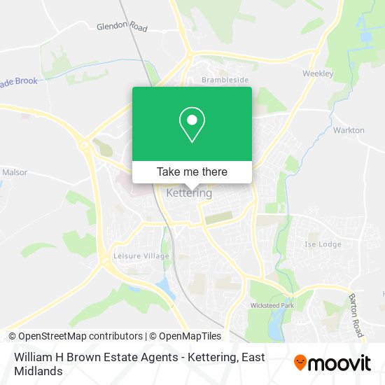 William H Brown Estate Agents - Kettering map