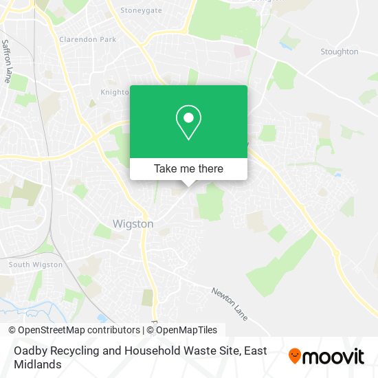 Oadby Recycling and Household Waste Site map