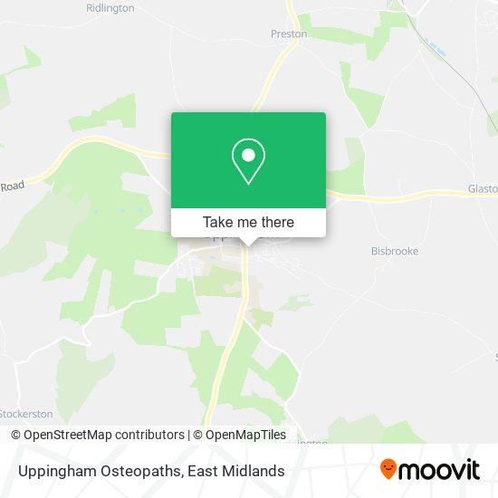 Uppingham Osteopaths map
