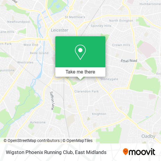 Wigston Phoenix Running Club map
