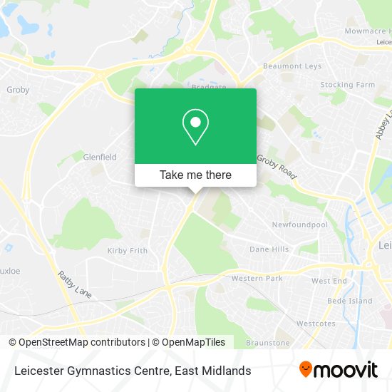 Leicester Gymnastics Centre map