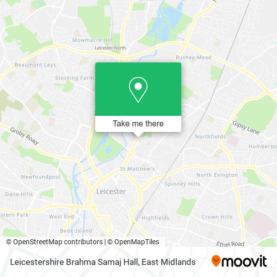 Leicestershire Brahma Samaj Hall map