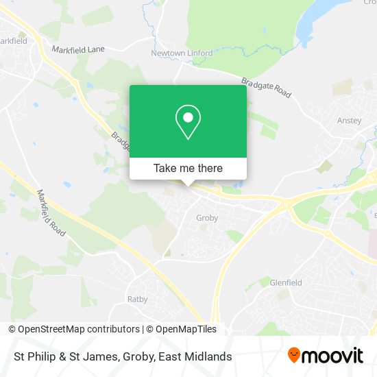St Philip & St James, Groby map