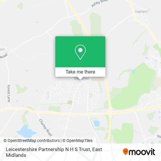 Leicestershire Partnership N H S Trust map