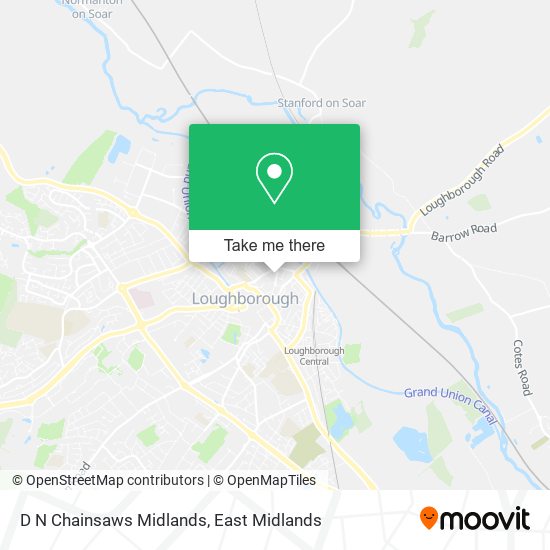 D N Chainsaws Midlands map