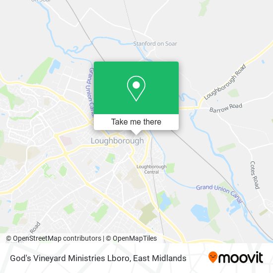 God's Vineyard Ministries Lboro map