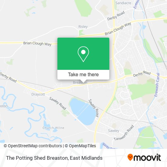 The Potting Shed Breaston map
