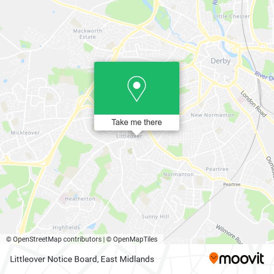 Littleover Notice Board map