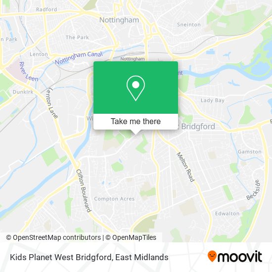 Kids Planet West Bridgford map