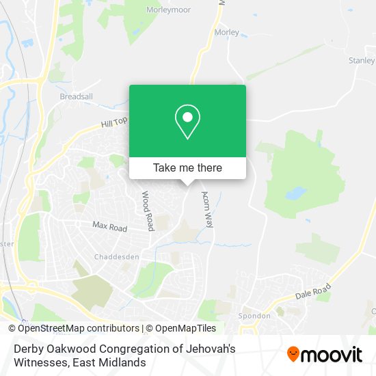 Derby Oakwood Congregation of Jehovah's Witnesses map