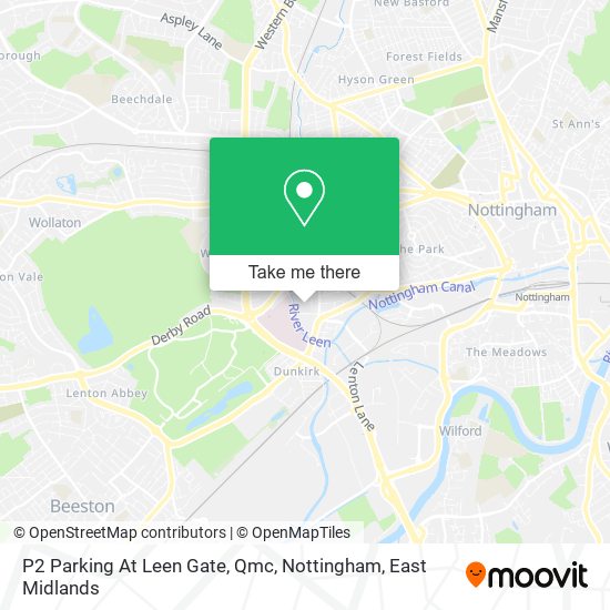 P2 Parking At Leen Gate, Qmc, Nottingham map
