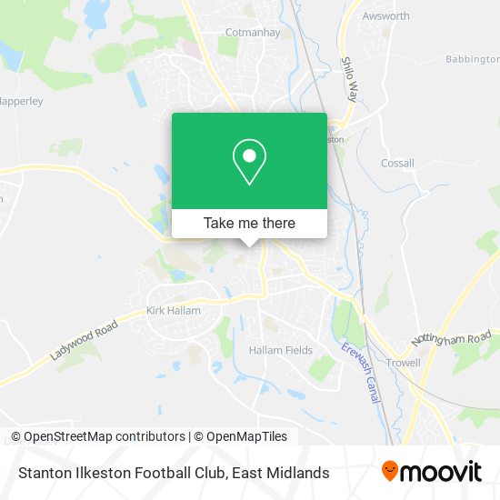 Stanton Ilkeston Football Club map