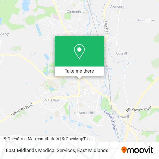 East Midlands Medical Services map