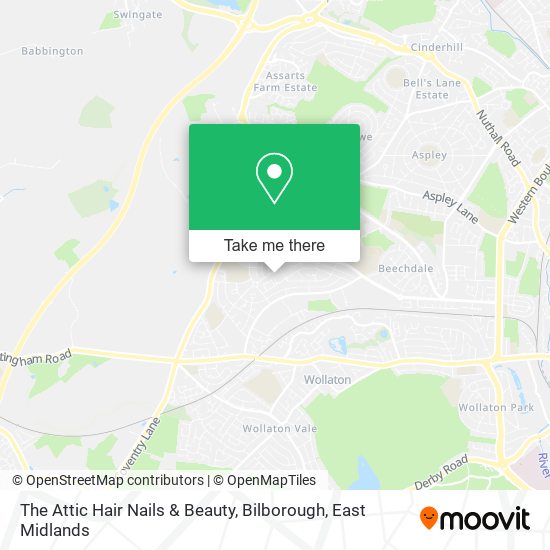 The Attic Hair Nails & Beauty, Bilborough map