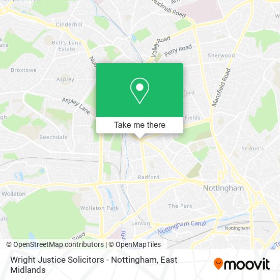 Wright Justice Solicitors - Nottingham map