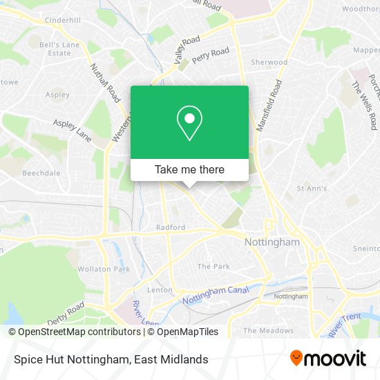Spice Hut Nottingham map