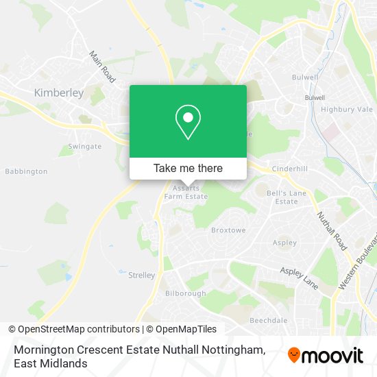 Mornington Crescent Estate Nuthall Nottingham map