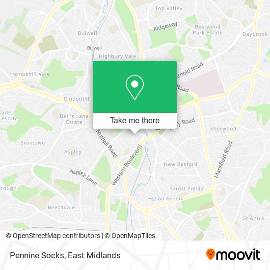 Pennine Socks map