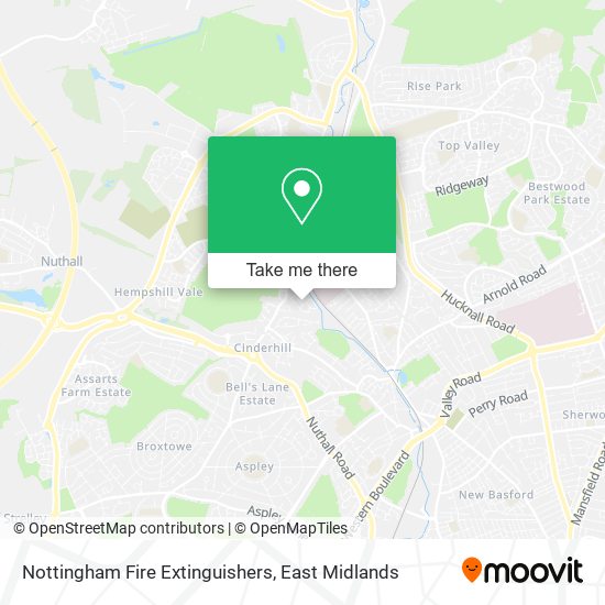 Nottingham Fire Extinguishers map