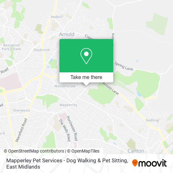 Mapperley Pet Services - Dog Walking & Pet Sitting map