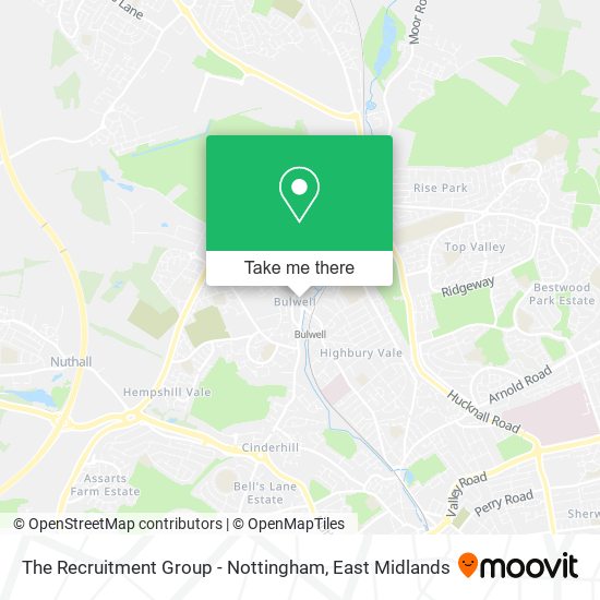 The Recruitment Group - Nottingham map