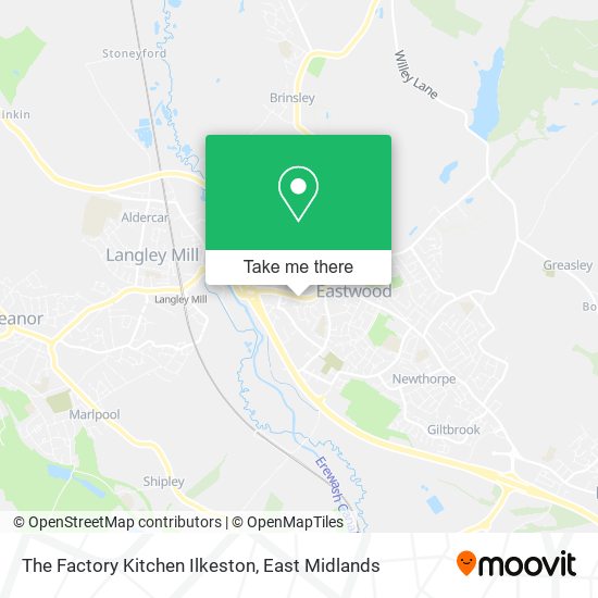 The Factory Kitchen Ilkeston map