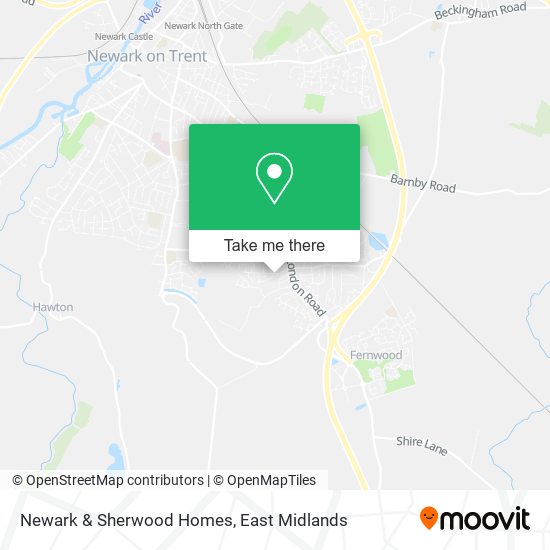 Newark & Sherwood Homes map