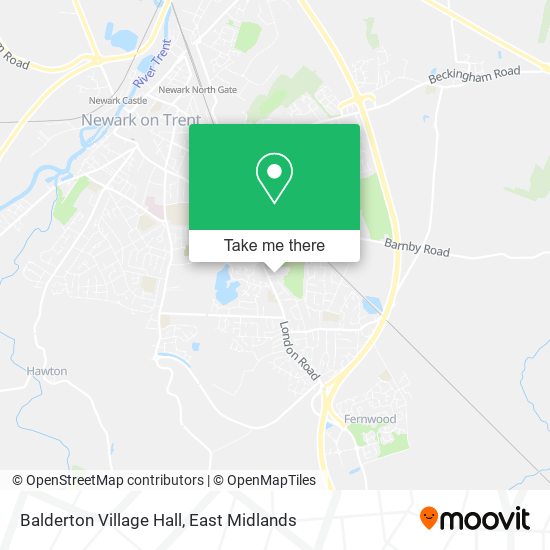 Balderton Village Hall map