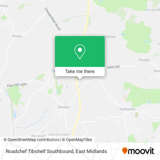 Roadchef Tibshelf Southbound map