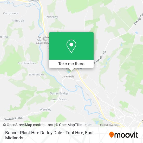 Banner Plant Hire Darley Dale - Tool Hire map