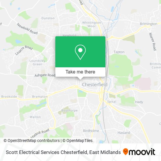 Scott Electrical Services Chesterfield map