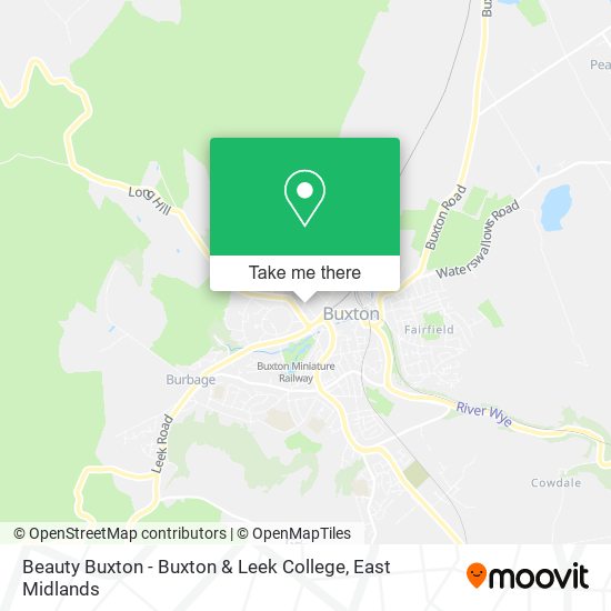 Beauty Buxton - Buxton & Leek College map