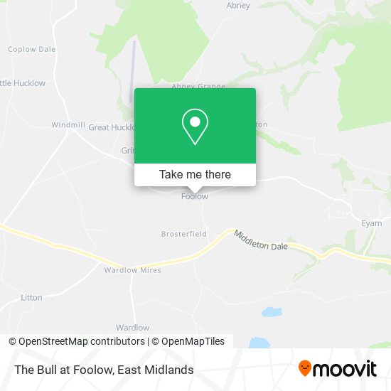 The Bull at Foolow map