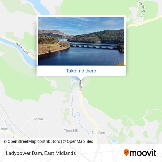 Ladybower Dam map