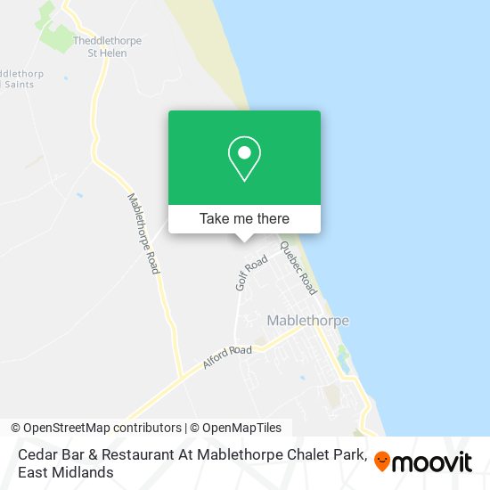 Cedar Bar & Restaurant At Mablethorpe Chalet Park map