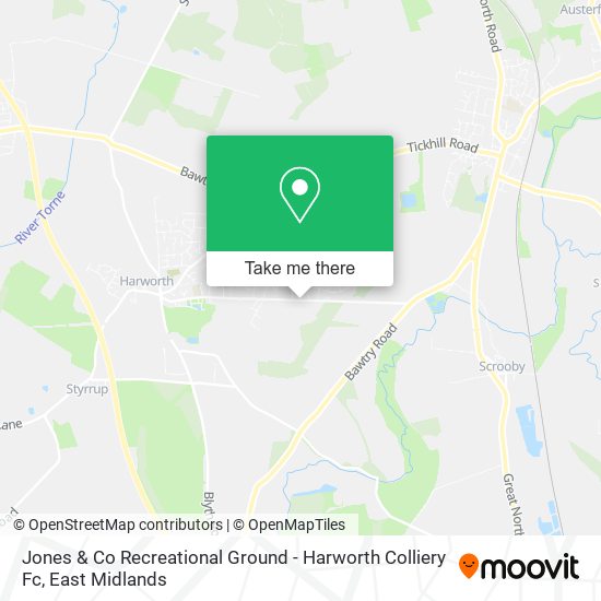 Jones & Co Recreational Ground - Harworth Colliery Fc map