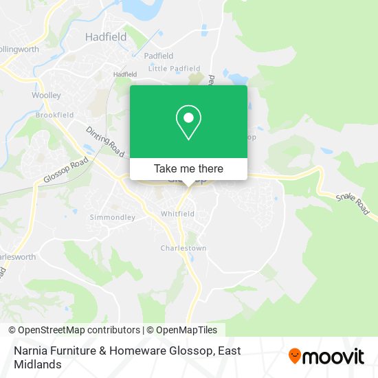 Narnia Furniture & Homeware Glossop map