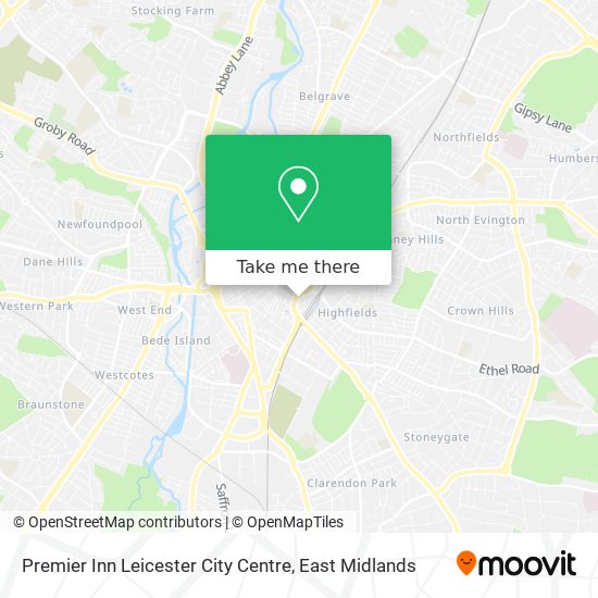 Premier Inn Leicester City Centre map