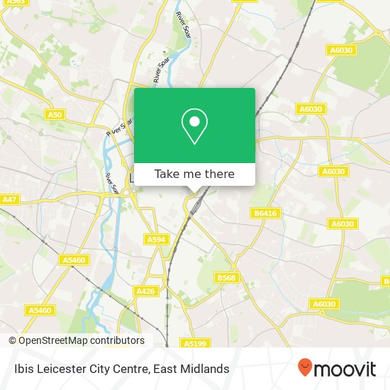 Ibis Leicester City Centre map